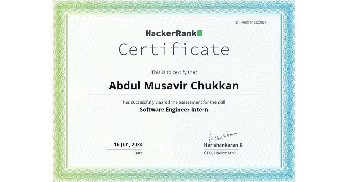 Software Engineer Intern